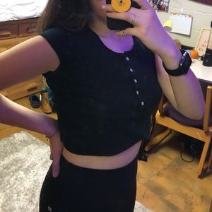 Black cap sleeve t-shirt